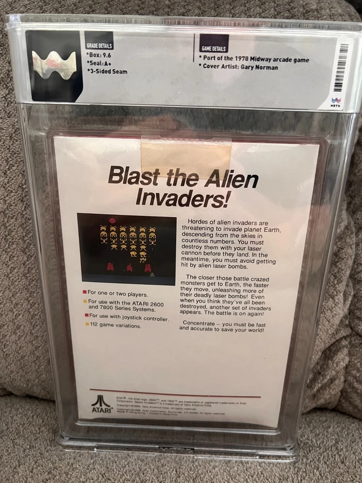 SPACE INVADERS Atari 2600WATA Graded 9.6 GEM Seal A+ Brand New Factory Sealed - Image 3 of 4