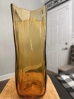Blenko Wheat Glass Paper Bag Vase