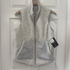 Smartwool Vest Womens Small Gray Anchor Line Sherpa Reversible Jacket Wool NWT