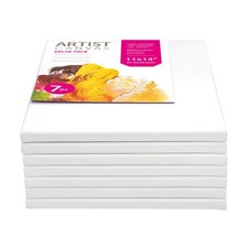 Stretched Canvas, 11"X14", 7 Pack, 100% Cotton Acid Free, White, Academic Canvas