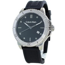 Calvin Klein Men's Analog Watch with Rubber and Silicone Strap Black 25200207