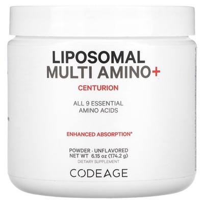 2 X Codeage, Sport, Liposomal Multi Amino+ Powder, Unflavored, 6.15 oz (174.2 g)