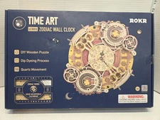 Rokr Zodiac Mechanical 3D Wall Clock Time Art LC601 Plywood Quartz Movement