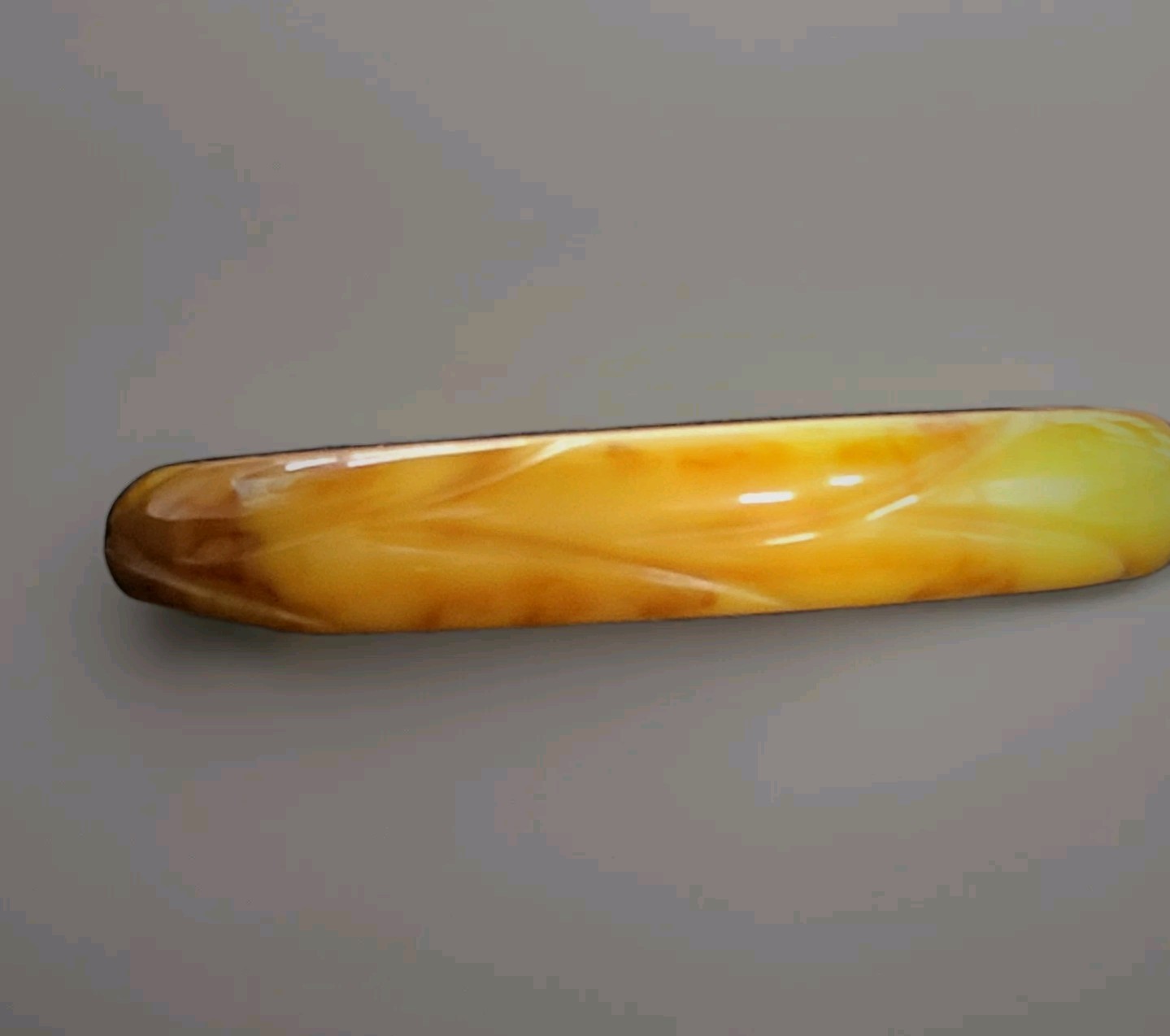 Vintage Bakelite Bracelet Two-toned Swirl Butters… - image 7