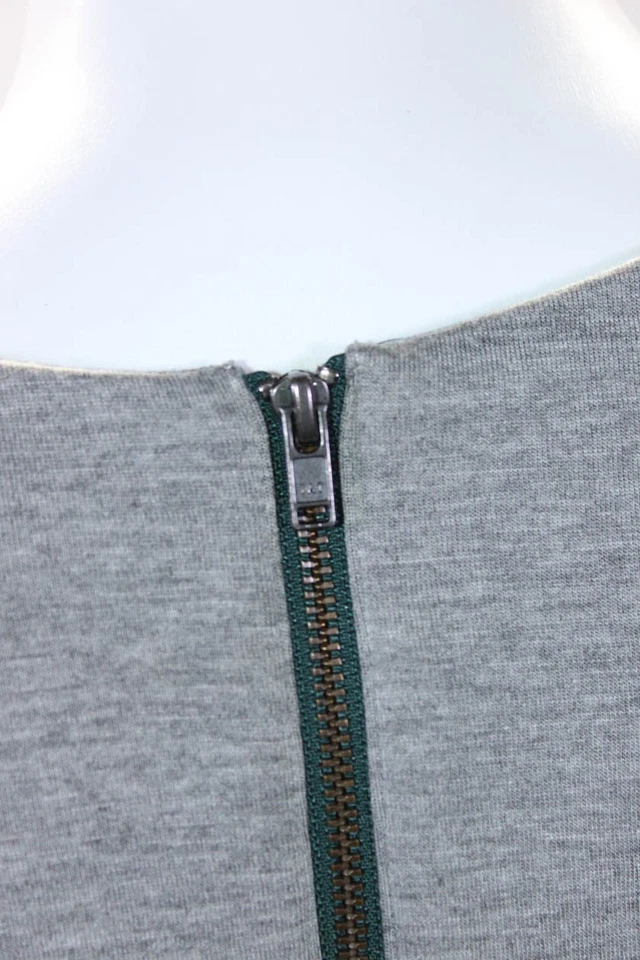 Vestido recto Chelsea 28 para mujer con cremallera trasera manga larga con volantes gris talla extra grande Foto 4 de 4