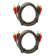 Brand New 2PCS RCA Cables 2 Channel Twisted 4Ft Audio Interconnect Amp Wire