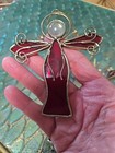 Four Vintage Red Glass Angel Art Glass Ornaments  — photo 6