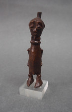 SMALL RARE MOUNTED AFRICAN TRIBAL ART CONGO LWA LWA CARVED WOODEN AMULET FIGURE