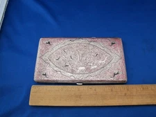 Fine Antique MIDDLE EASTERN Silver CIGARETTE CASE-RED & GOLD ENAMEL-Animals