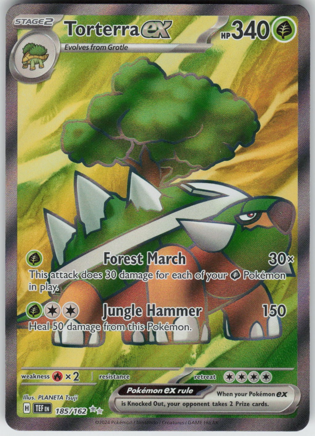 Torterra ex 185/162 Ultra Rare Temporal Forces Pokemon Holo Near Mint