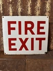 FIRE EXIT Vintage Porcelain Sign Industrial Oil Field Gas Can Station 12"X14" Aj