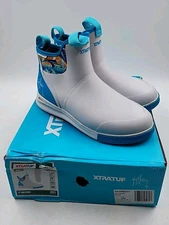 XTRATUF® SPORT Men's 6" Guy Harvey White & Blue Ankle Boot - Size 10M (N2-B6)