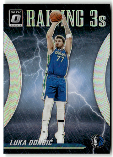 2023-24 Donruss Optic NBA No. 15 Luka Doncic Raining 3s Silver Prizm