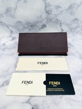 Fendi Sunglasses Case, Large Brown Leather Triangle Hard Case, Cream Cloth, WIDE