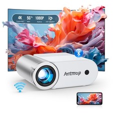 Mini Projector with WiFi and Bluetooth, Portable Projector for iPhone 1080P S...