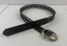Brighton B30908 Size 36 Belt Brown Scalloped Cutout Leather Silver Buckle