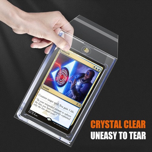 100Pack Team Bags For 35PT Magnetic Card Holders Sports Trading Cards Clear Blue - Picture 5 of 7