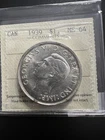 1939 Canada Silver $1 Dollar Coin - ICCS Graded MS-64! Rare In Such A High Grade