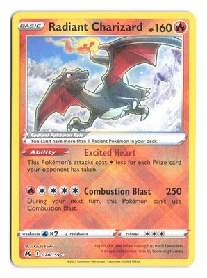Radiant Charizard 020/159 Pokemon Sword & Shield Crown Zenith B