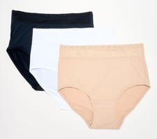 Make It Real Women's Panties Sz L Breezies Lace Elegance Multi-colored A673280