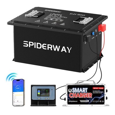  48V 150Ah LiFePO4 Lithium Battery For Golf Cart RV Off-Grid with Charger 200BMS