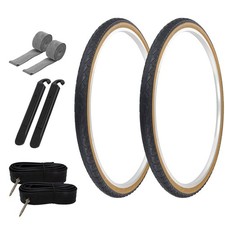 PRO TIRES 700 x 40 Black/Gum W-2101 W/ TUBES, RIM STRIPS,  TIRE LEVERS 60mm