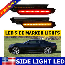 Smoked Lens Front Side Marker Signal Light Reflectors For 2010-2015 Chevy Camaro
