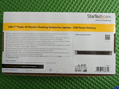 StarTech Triple 4k Monitor Usb-c Dock DK30CH2DPPD USB Power delivery
