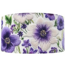 3 inch Grosgrain Ribbon HAIR BOWS 3D Flower Floral Flowers Purple