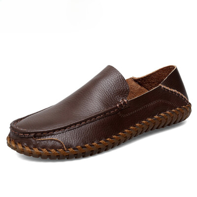 Men's Soft Genuine Leather Breathable Driving Loafers Casual Flat Moccasins