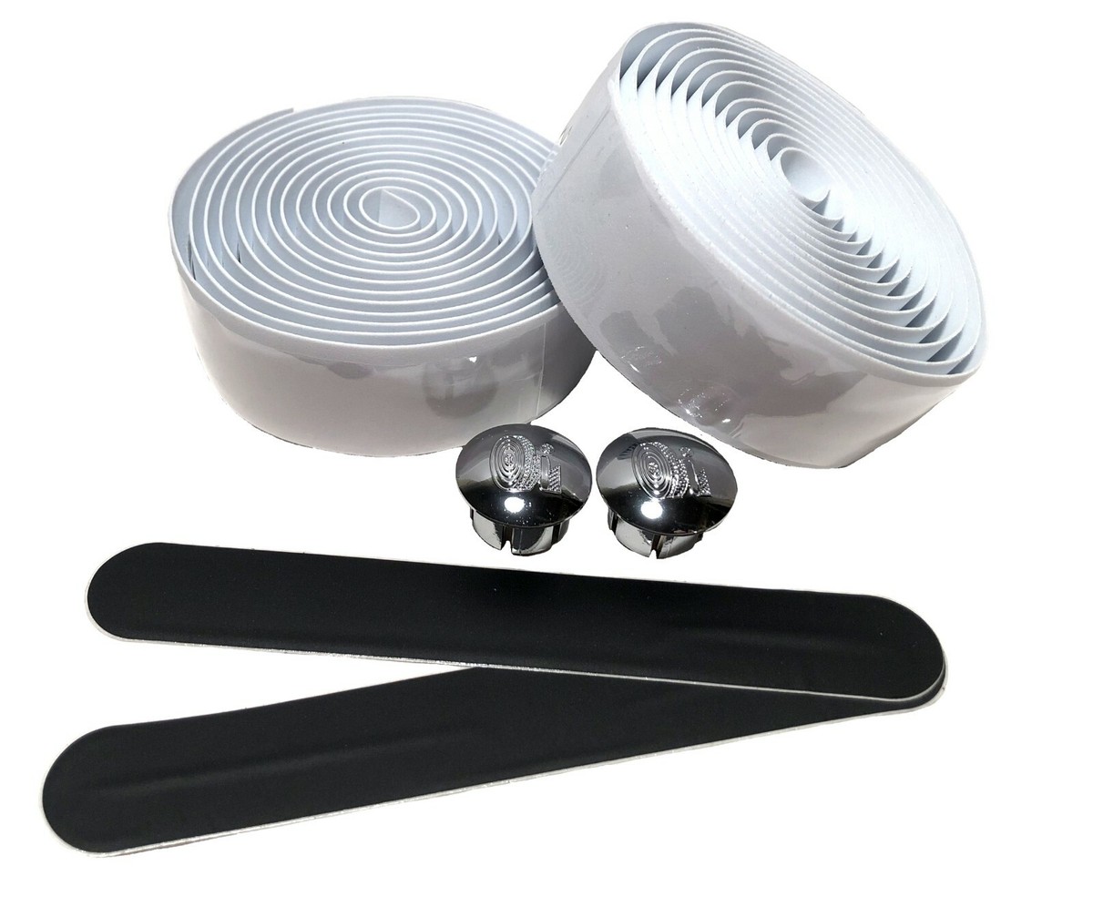 EVA Road Bike White Handlebar Tape, Bicycle Handle Bar Cycling Wraps w/ End  Caps
