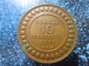 Tunisia 10 Centimes 1911 Tunisie h7556 World Coin