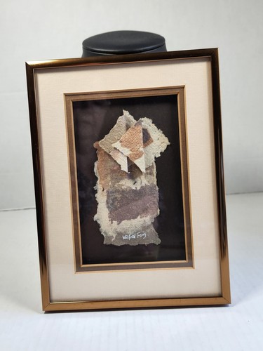Wilfred Fang Framed Mixed Media*THE FAN SERIES*Paper Art*6 1/4 wide x 8.25 tall - 第 2/8 張圖片
