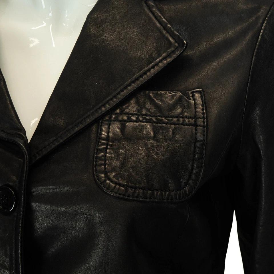 Женская черная кожаная куртка JOHN GALLIANO - Изображение 4 из 4