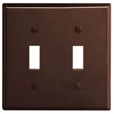 BROWN 2-Gang Light TOGGLE SWITCH Plastic WALLPLATE Cover NEW LEVITON 85009