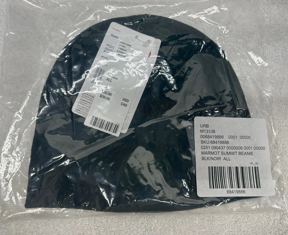 Gorro Marmot Unisex Talla OS Negro Poliéster Summit Nuevo (J6) Foto 2 de 4