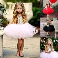 Toddler Flower Girl Dress Princess Lace Wedding Birthday Party Bridesmaid Dress