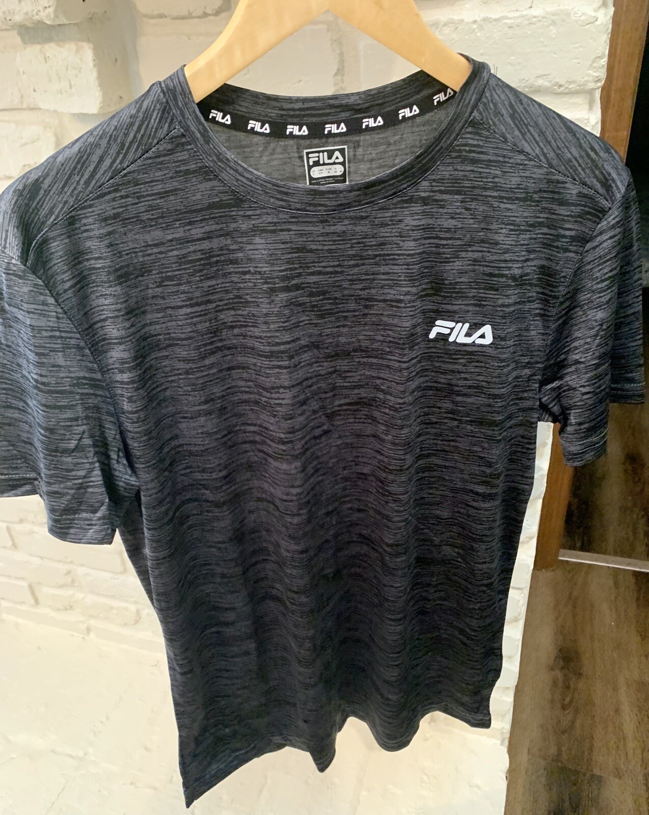 Fila girocollo uomo manica corta taglia small nero grigio