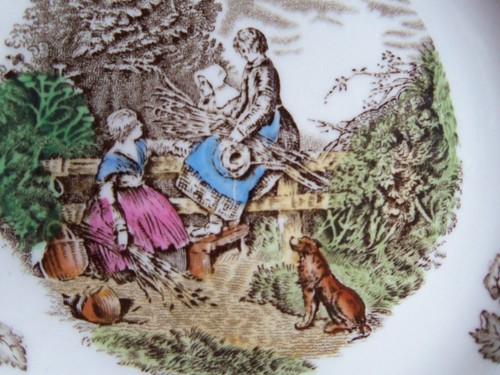 Copeland Spode England Spode's Byron Dog & Ladies 6.5" Plate Vintage - Picture 6 of 6