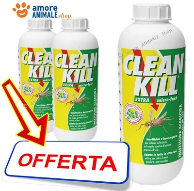 CLEAN KILL Extra Micro Fast - Insetticida 375 ml e Ricarica 1000 ml Bio BioKill
