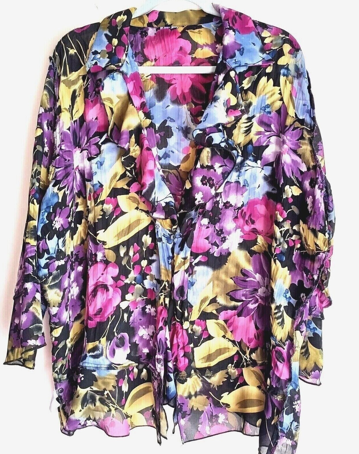 Multi Colored Blouse with Front Ruffle Sunny Leig… - image 2