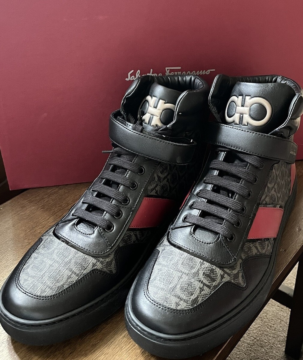 靴 Salvatore Ferragamo New Salvatore Ferragamo Noe 14 M Leather High Top Men Shoes