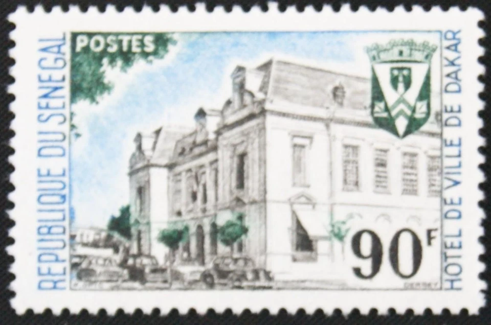 SENEGAL 1967 356 Rathaus von Dakar City Hall Gebäude Architektur Stadtwappen MNH - Bild 1 von 1