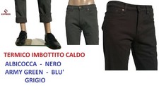 SALDISSIMO!! Pantalone Uomo Termico Imbottito Felpato Elasticizzato Invernale