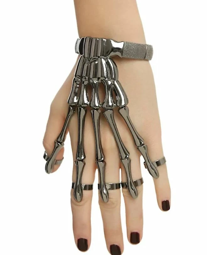 Skeleton Ring, Skeleton Hand Ring, Pastel Goth, 5 Finger Ring,... ($15) ❤  liked on Polyvore featuring jewelry, rings, fl… | Edgy jewelry, Cute  jewelry, Hand jewelry