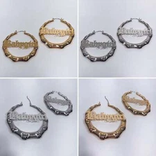 Gold or Silver Finish Urban Trend BABY GIRL Bamboo Hoop Earrings