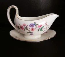 Gravy Boat with attached underplate DEVON SPRAYS by WEDGWOOD