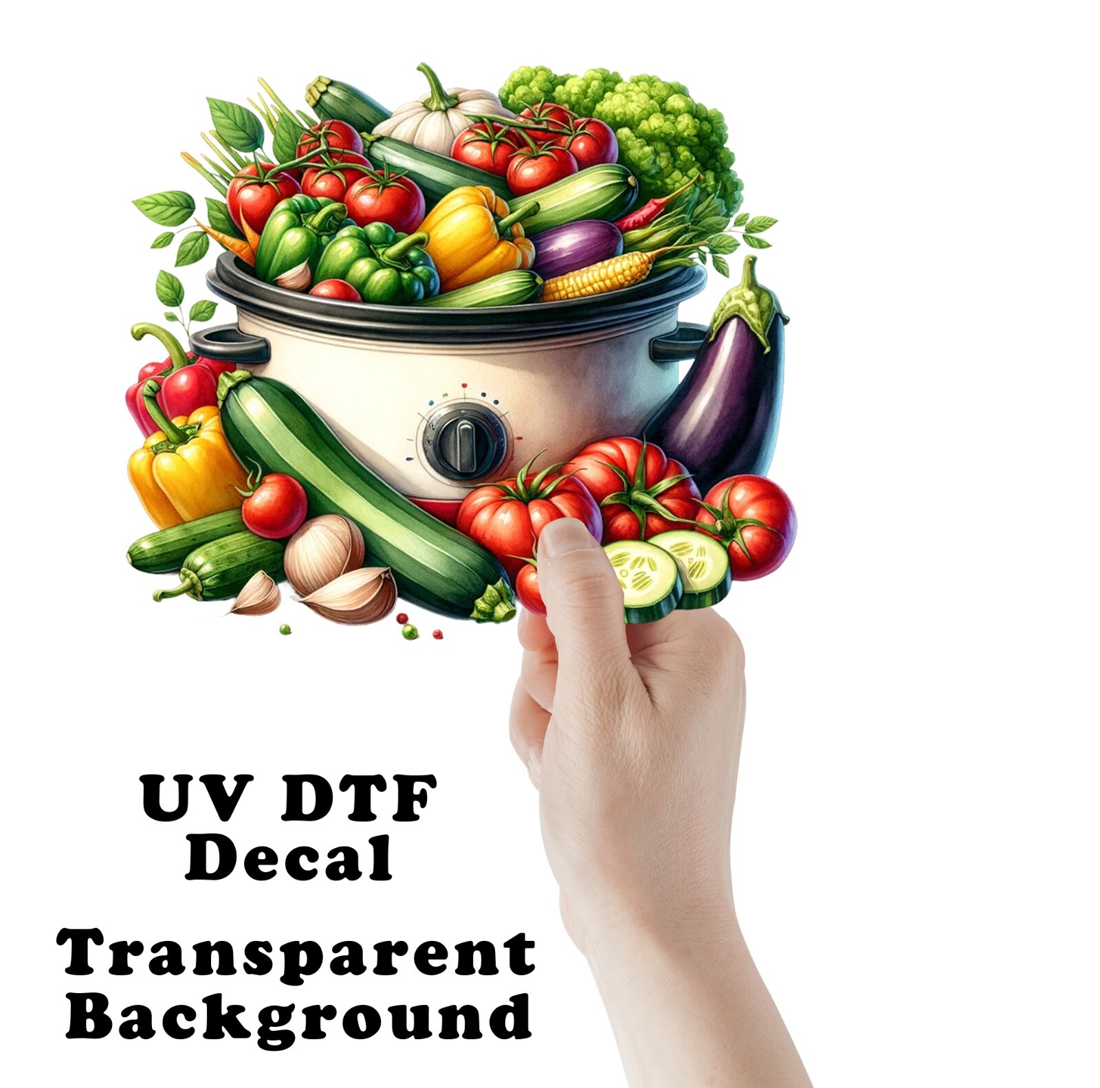 Crockpot Veggies UV DTF Transparent Sticker / Decal