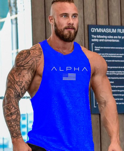 Mens Workout Tank Tops Fitness Muscle Sleeveless Shirts Gym Bodybuilding Vest - Picture 14 of 18