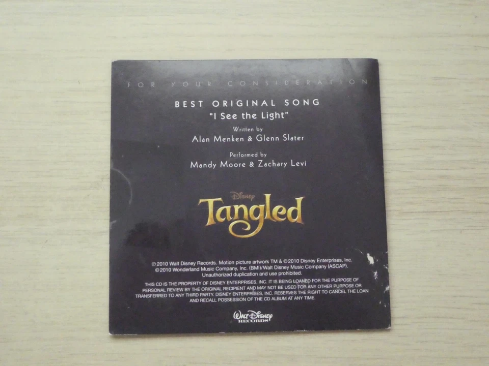 Tangled I See the Light CD Single FYC Best Original Song Alan Menken Glenn Slate - Image 3 of 3